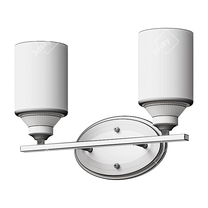 Matte Black Wall Sconce, 2-Light 3D model image 2
