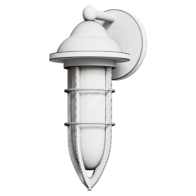  Silver Teardrop Wall Sconce 3D model image 2