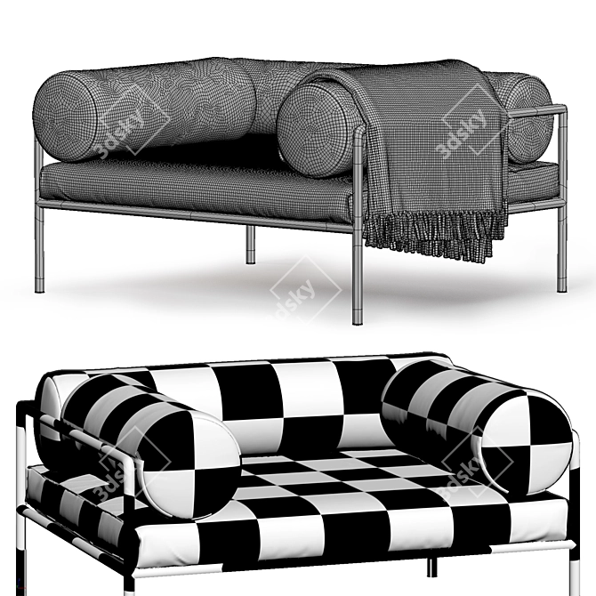Living Divani Agra Armchair: 2 Colors 3D model image 6