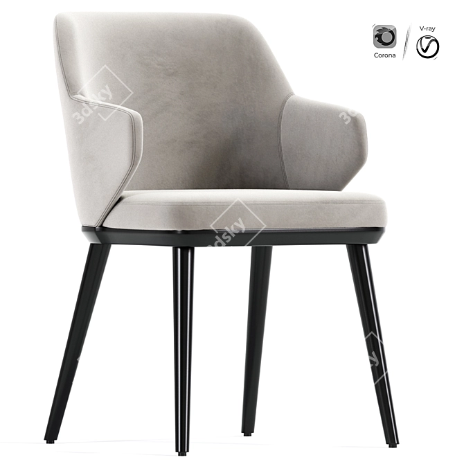 Modern Dining Chairs Set 3D 3D model image 1
