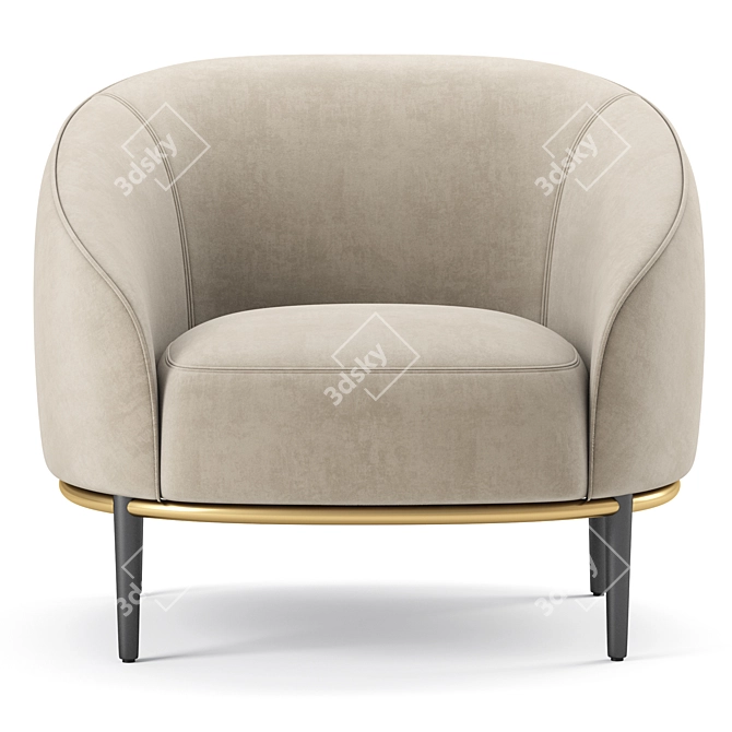 Potocco Yoisho Fabric Easy Chair 3D model image 3
