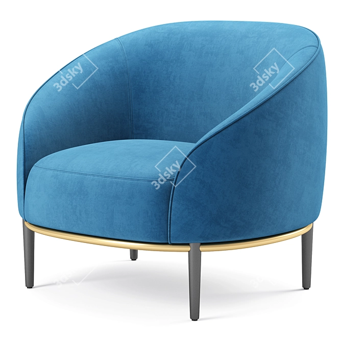 Potocco Yoisho Fabric Easy Chair 3D model image 4