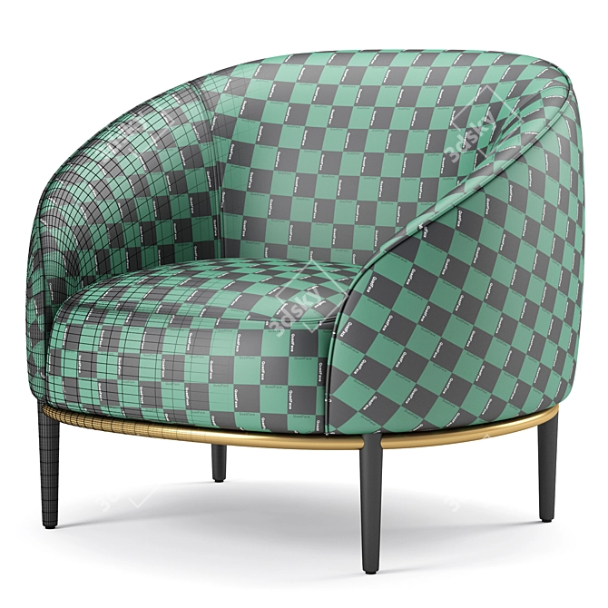 Potocco Yoisho Fabric Easy Chair 3D model image 7