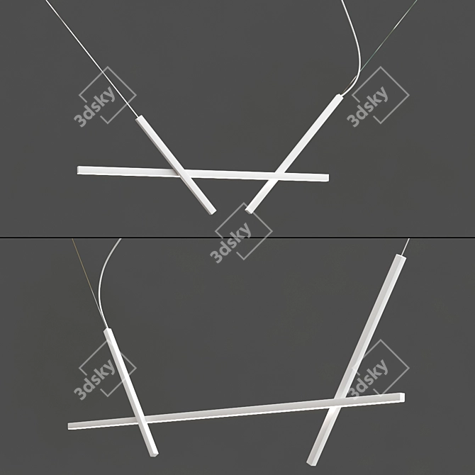 Modern LED Pendant Lamp Design 3D model image 2