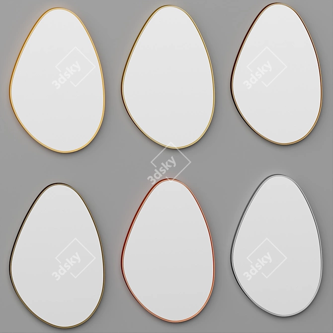 Shimmer Brass Drop Mirror 3D model image 4