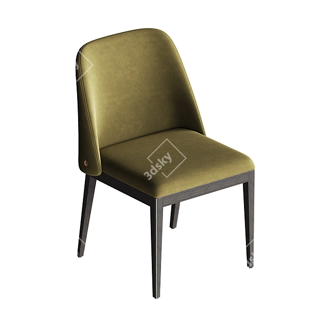 Luxury Black Velvet Dining Chair 3D model image 3