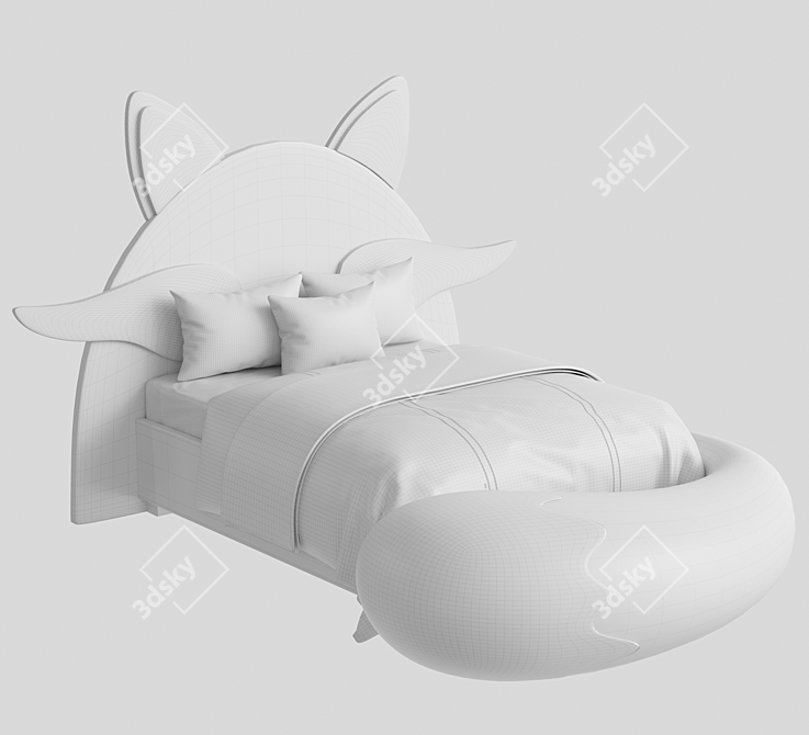 Fox Cub Kids Bed Set 3D model image 5