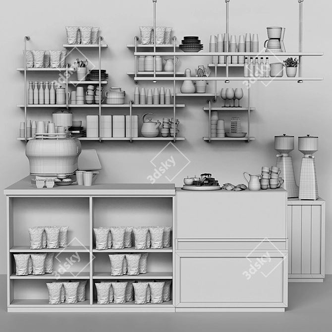 Modern Coffee Point Models Pack 3D model image 2