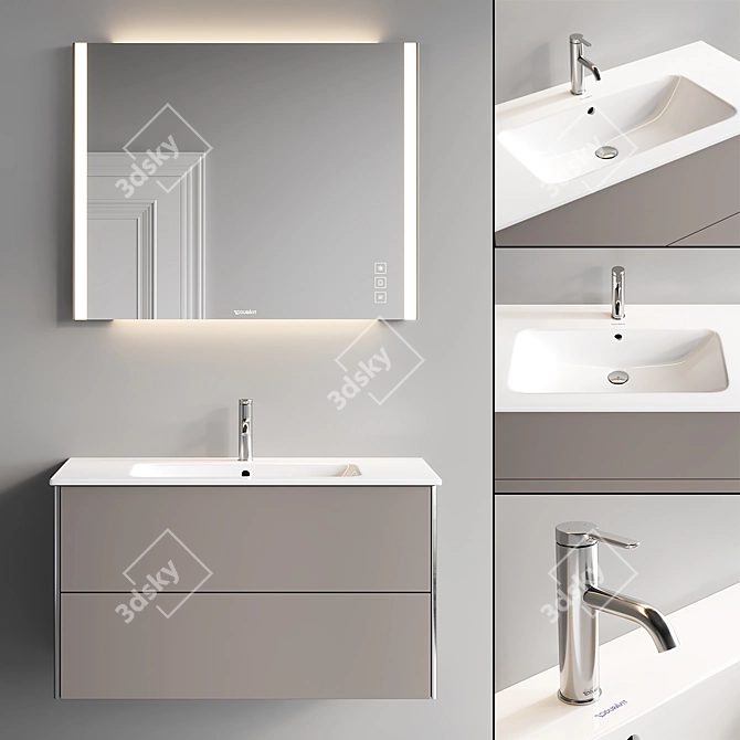 Designer Bathroom Set XSquare 3D model image 1