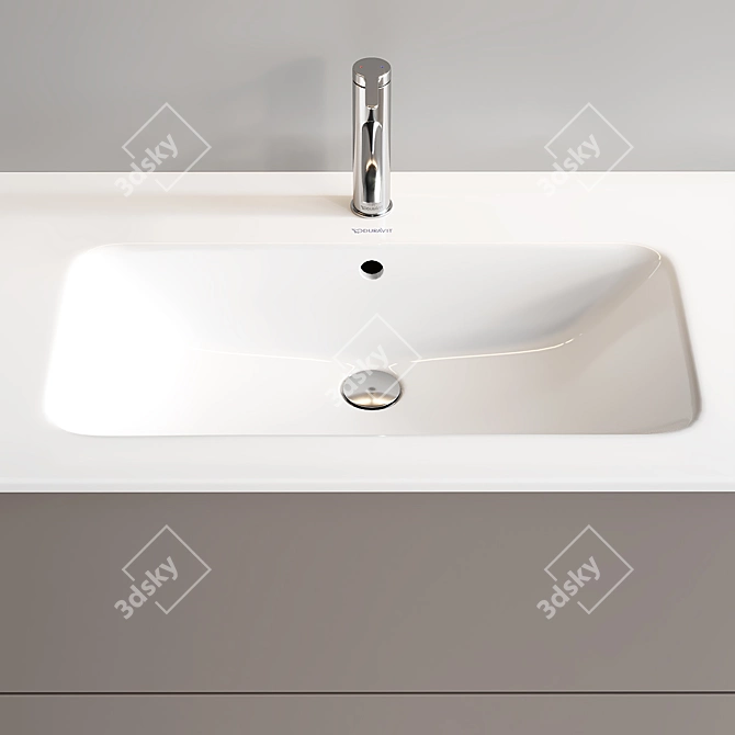 Designer Bathroom Set XSquare 3D model image 3