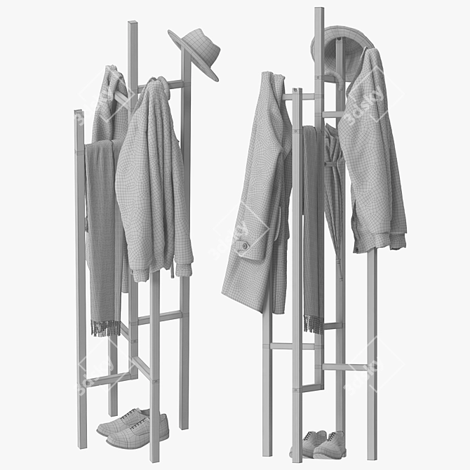 Sleek Modern Atwood Coat Rack 3D model image 5