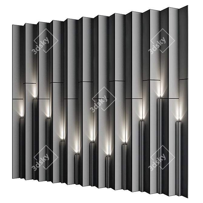 Modern Wall Panel Decor Kit 3D model image 2