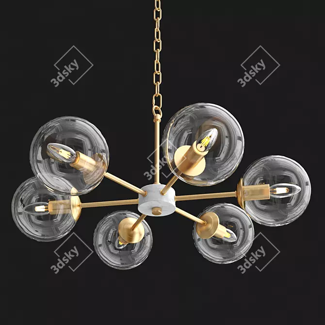 Marble 2671-6P Chandelier, 65cm 3D model image 2