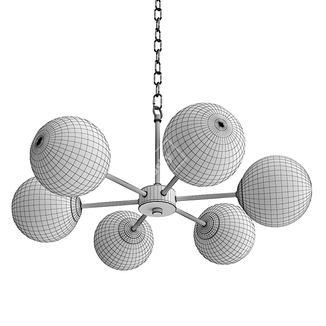 Marble 2671-6P Chandelier, 65cm 3D model image 3