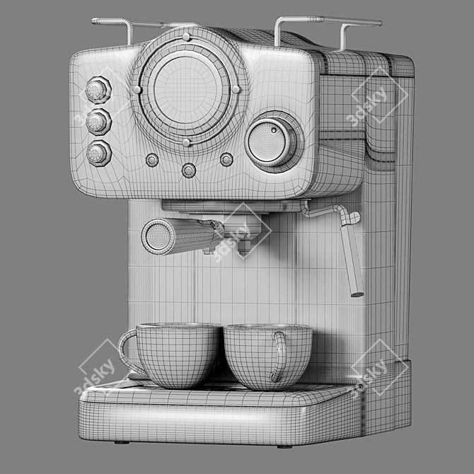 Retro Thera Express Coffee Maker 3D model image 6