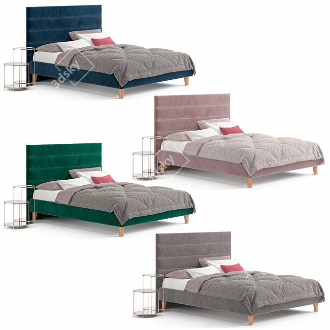 Translation: "Bed Loson-Legs 160 by divan.ru with La redoute Ulupna bedside table"

Modern Bed Set with 3D model image 2