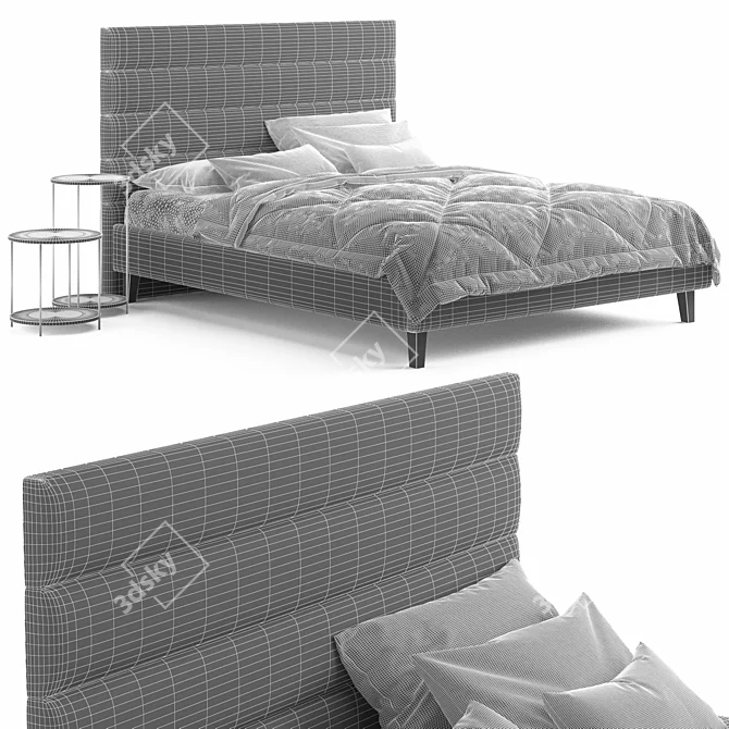 Translation: "Bed Loson-Legs 160 by divan.ru with La redoute Ulupna bedside table"

Modern Bed Set with 3D model image 5