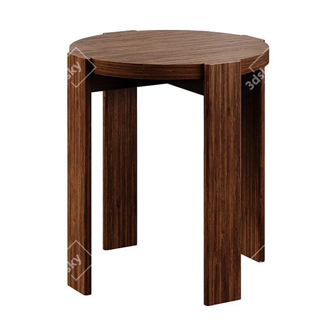 Solid Walnut Pokhara Coffee Table 3D model image 1