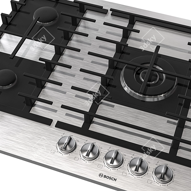 Bosch Stainless Kitchen Set 3D model image 6