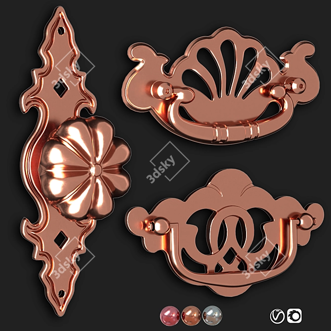 Bronze Tropical Ceiling Fan 3D model image 2
