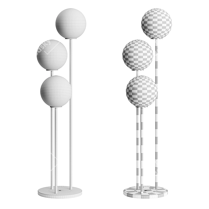 Starlit Sphere Floor Lamp 3D model image 2