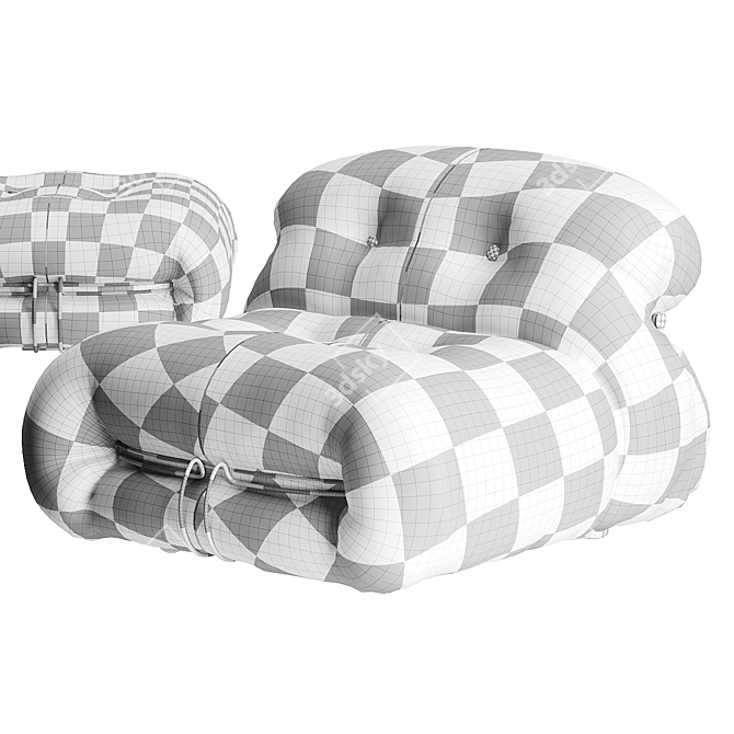 Luxurious Soriana Lounge Chair 3D model image 4