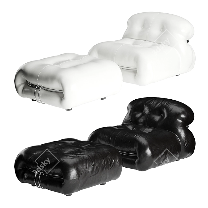 Luxurious Soriana Lounge Chair 3D model image 6