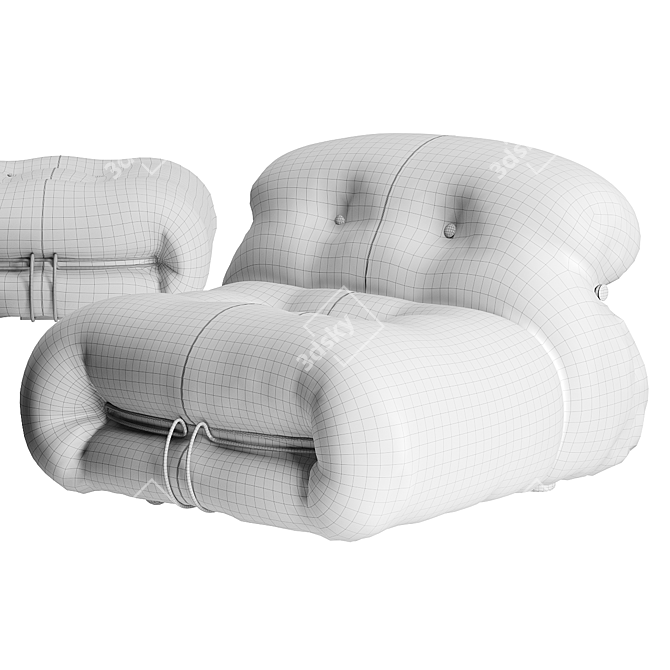 Luxurious Soriana Lounge Chair 3D model image 7