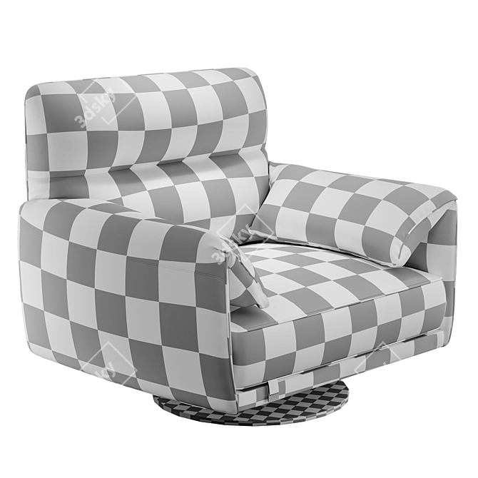 Modern Tampa Swivel Armchair: Luxury Elegance 3D model image 4