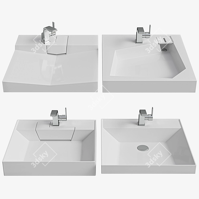 Floating Sink Over Washing Machine 3D model image 2