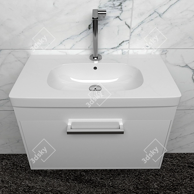 Duravit D-code 80 Vanity Sink 3D model image 5