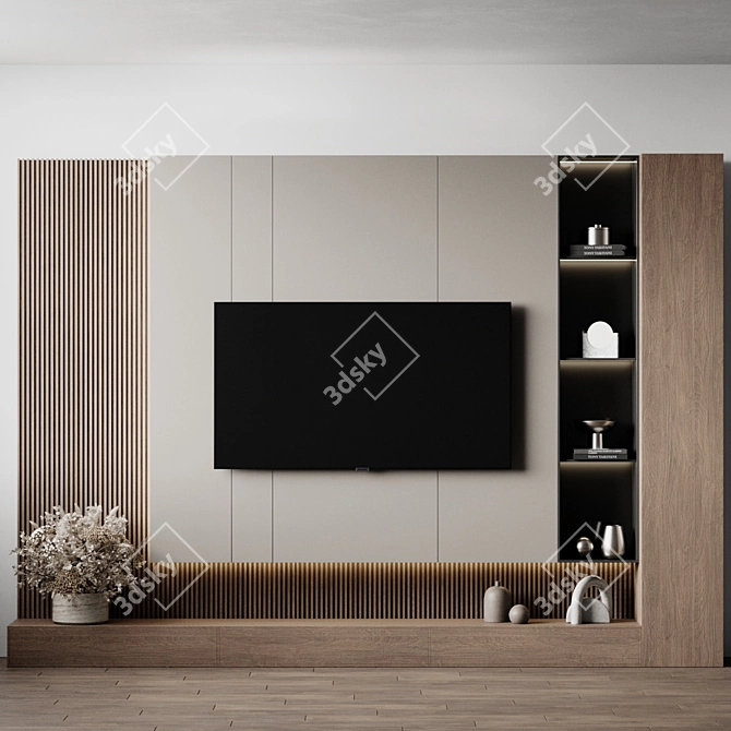 Sleek Geometry TV Wall Mount 3D model image 2