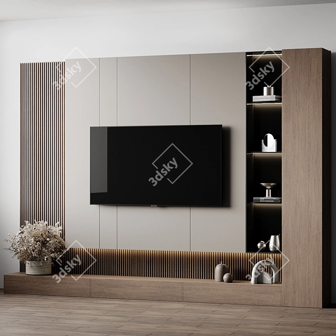 Sleek Geometry TV Wall Mount 3D model image 3