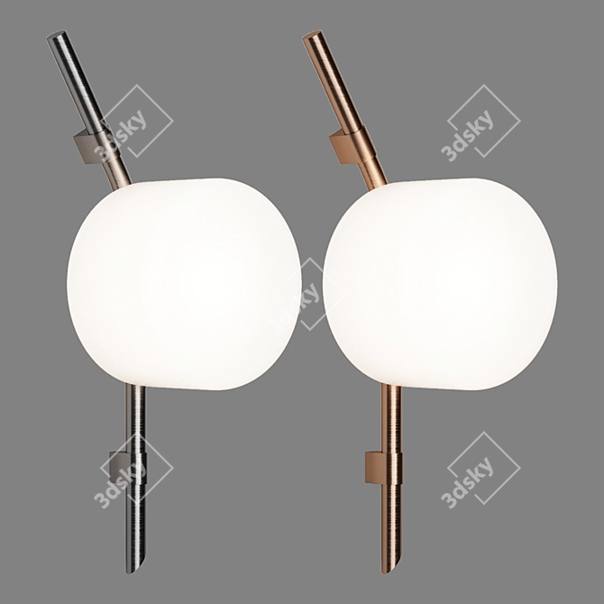 Opal Glass Cylinder Wall Sconce 3D model image 4