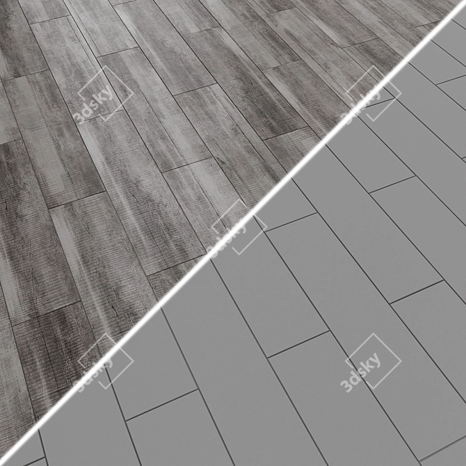 Antique Wood Trim 20x80 Grey & Beige 3D model image 2