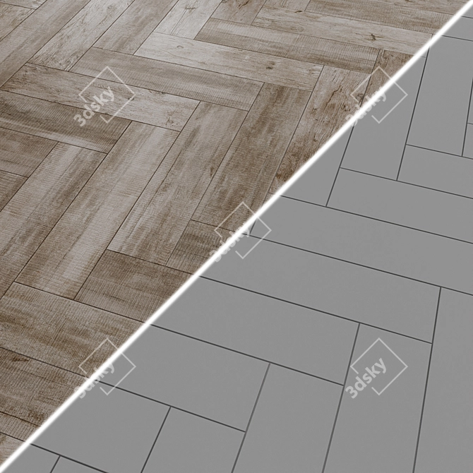 Antique Wood Trim 20x80 Grey & Beige 3D model image 3