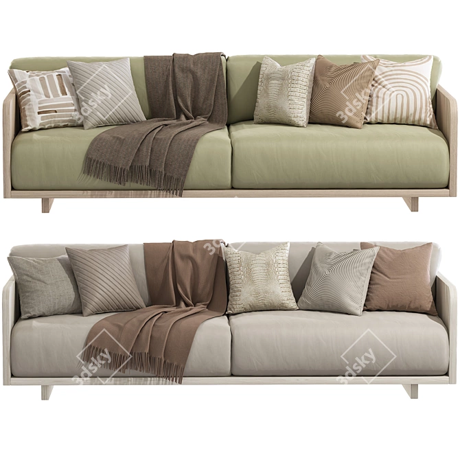 Modern Carter Sofa Settee Home 3D model image 3