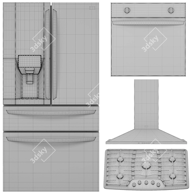 LG Kitchen Appliances Bundle Kit 3D model image 6