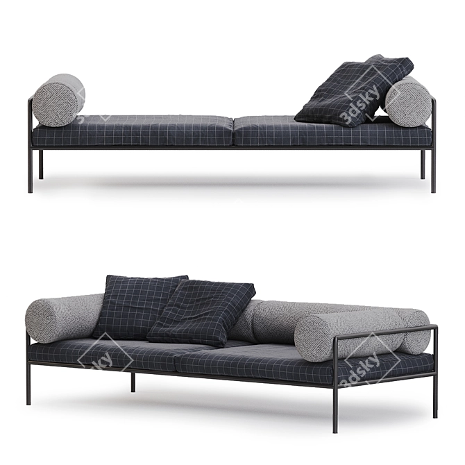 Elegant Agra Outdoor Sofa 3D model image 1
