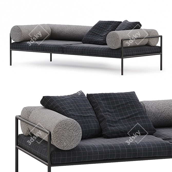 Elegant Agra Outdoor Sofa 3D model image 2