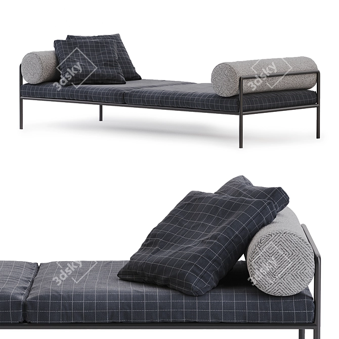 Elegant Agra Outdoor Sofa 3D model image 3
