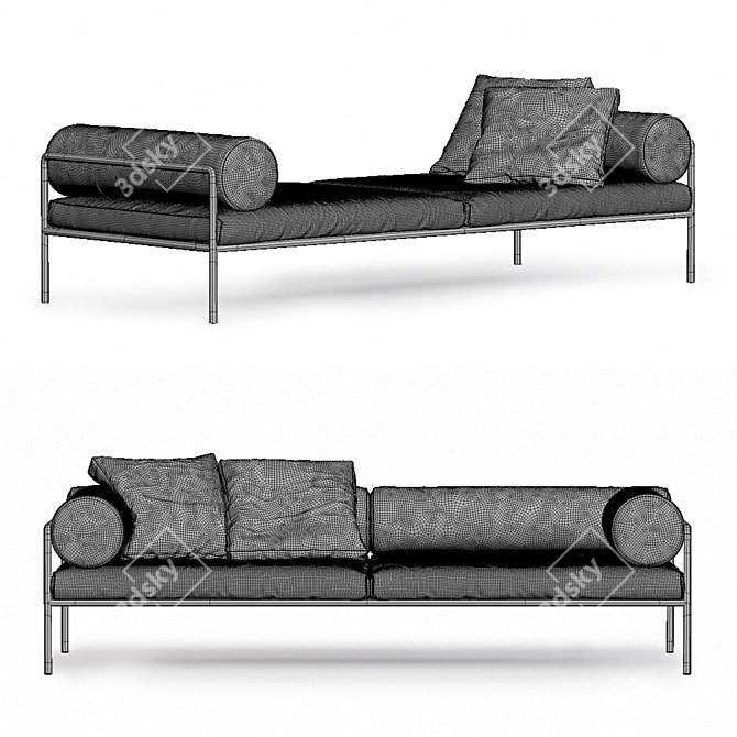 Elegant Agra Outdoor Sofa 3D model image 5