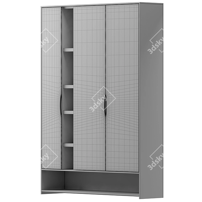 Versatile Wardrobe 4: 3 Wood Tones 3D model image 4