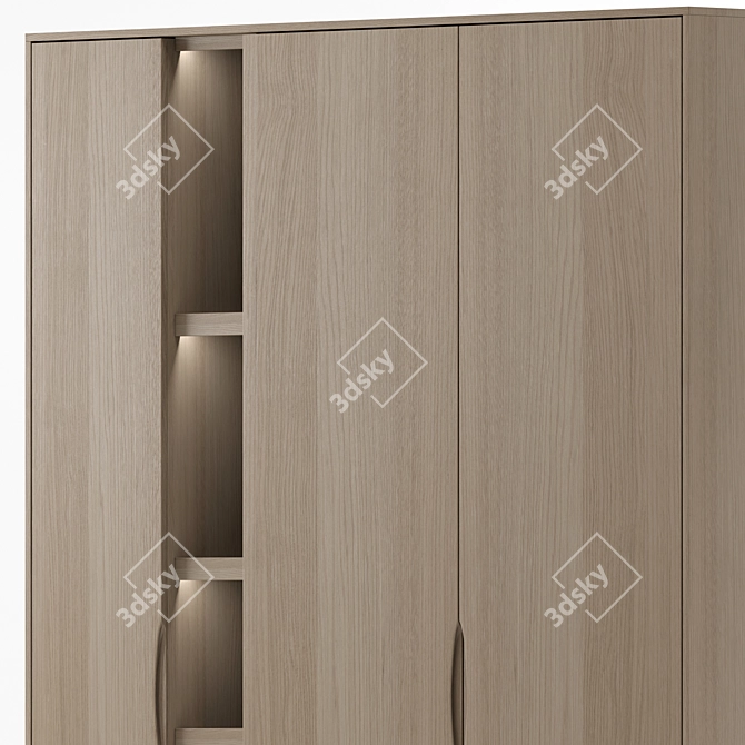 Versatile Wardrobe 4: 3 Wood Tones 3D model image 6