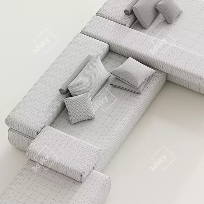 High-Res Cinder Block Module 3D model image 7