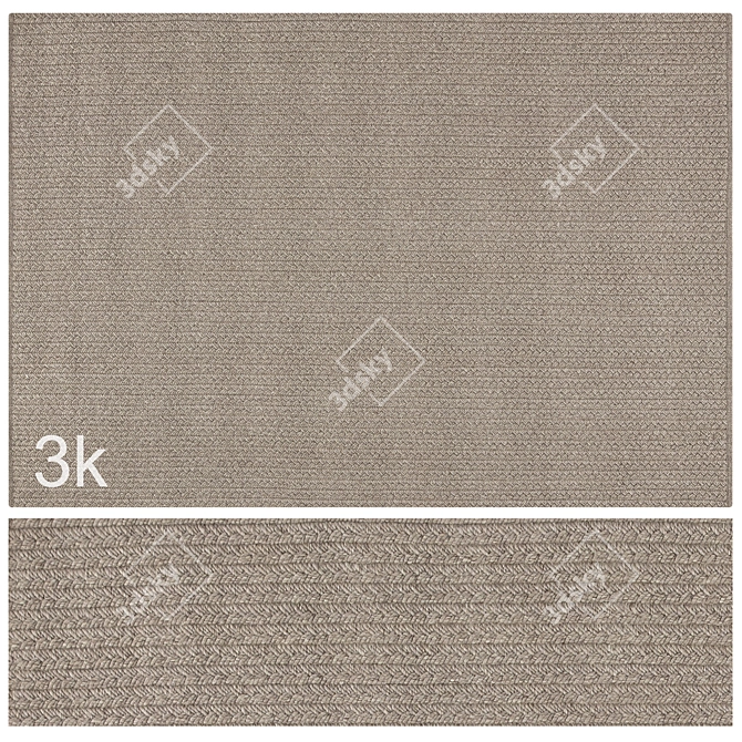 Braided Wool Rug, 3K Textures 3D model image 1