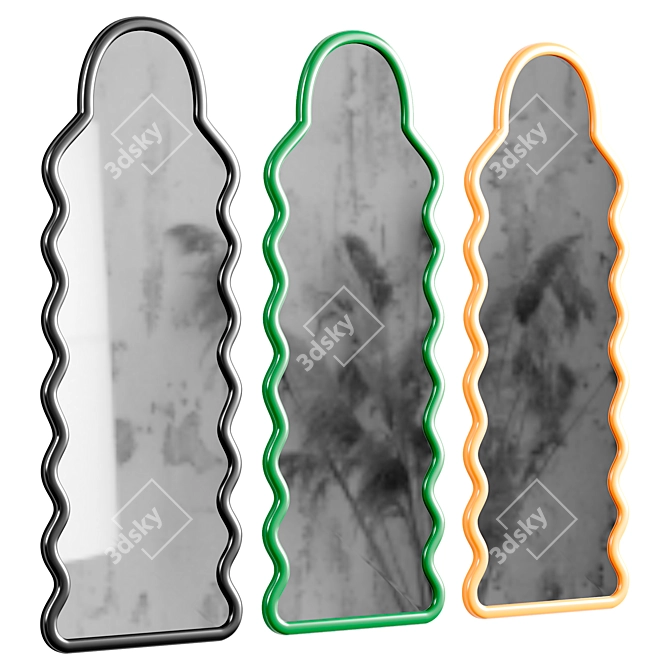 Reflections Gold Floor Mirror 3D model image 1