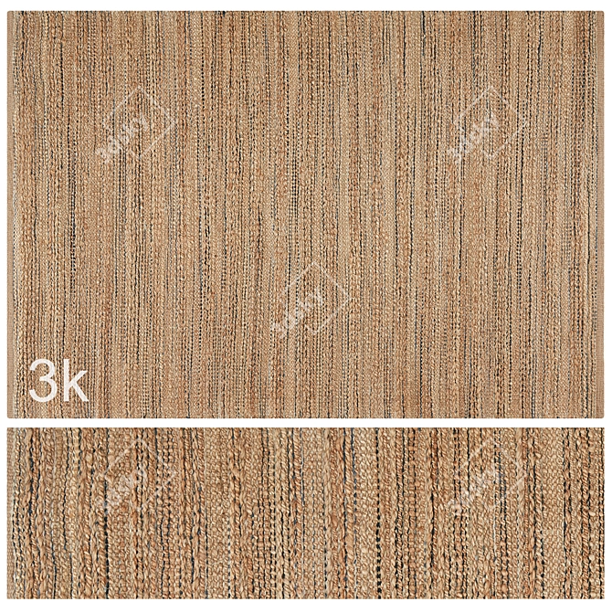 Jute Braided 3D Carpet Set 3D model image 1