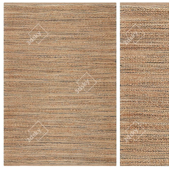 Jute Braided 3D Carpet Set 3D model image 2