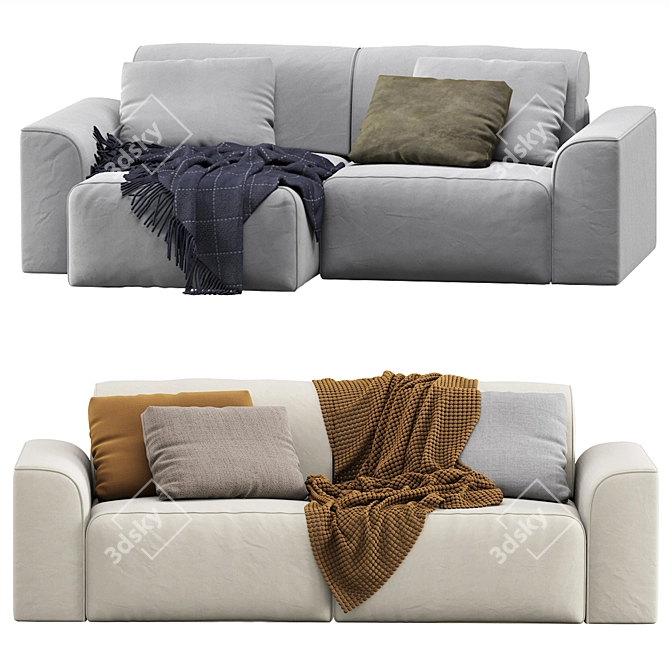  Baivin Soft Light Corner Sofa 3D model image 6